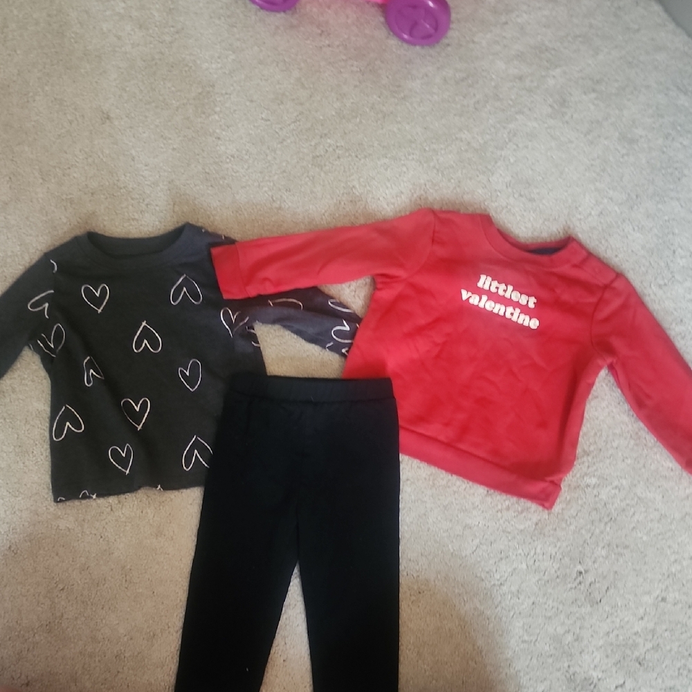 Heart Print and Red Valentine's Outfit Set